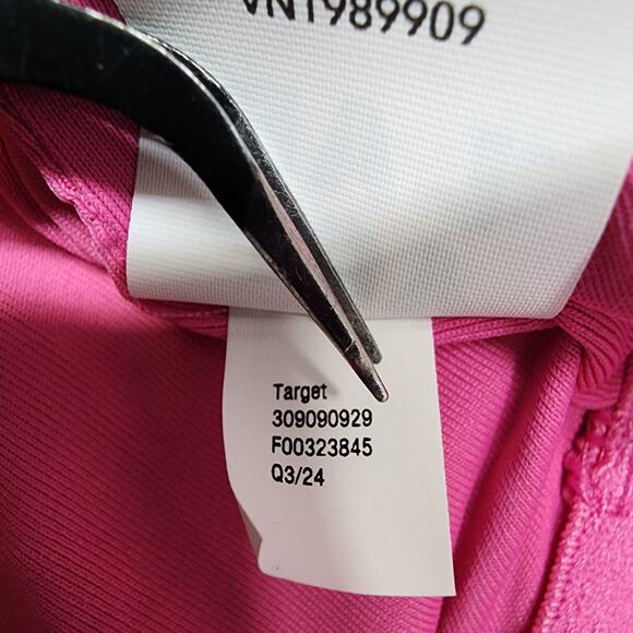 NEW Joy Lab Jumpsuit Womens M Pink Stretch Knit Low Back Flare Active Bodysuit - Picture 8 of 14